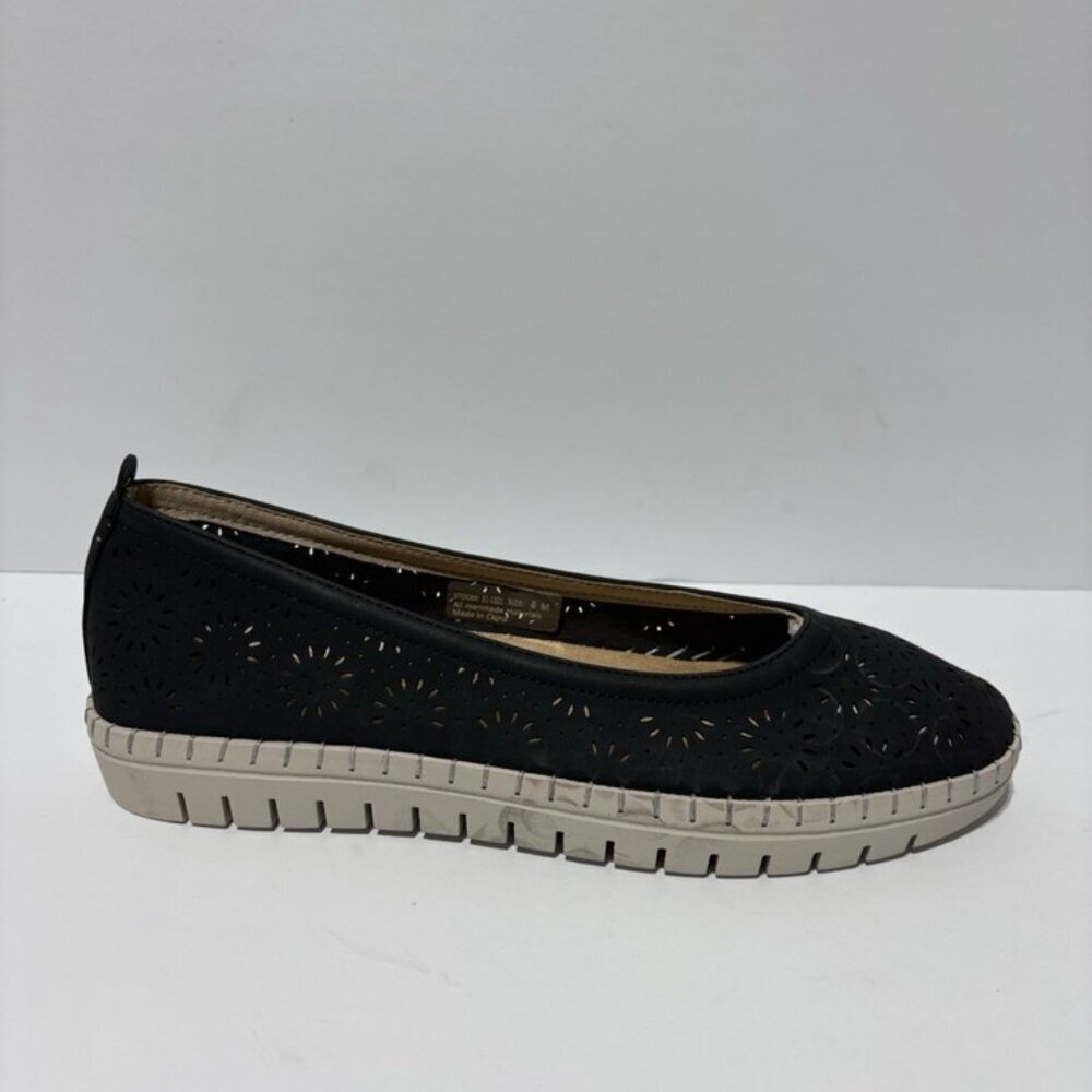 Easy Street Women’s Nitza Black Slip-On Flats, Size 8 M